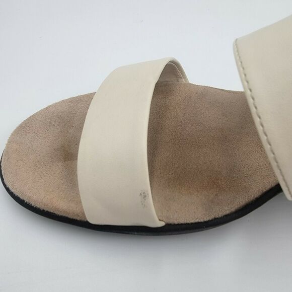 Aerosoles Size 8.5 Cream Badazzle Double Strap Slip-On Wedge Sandals Comfort - Picture 6 of 9